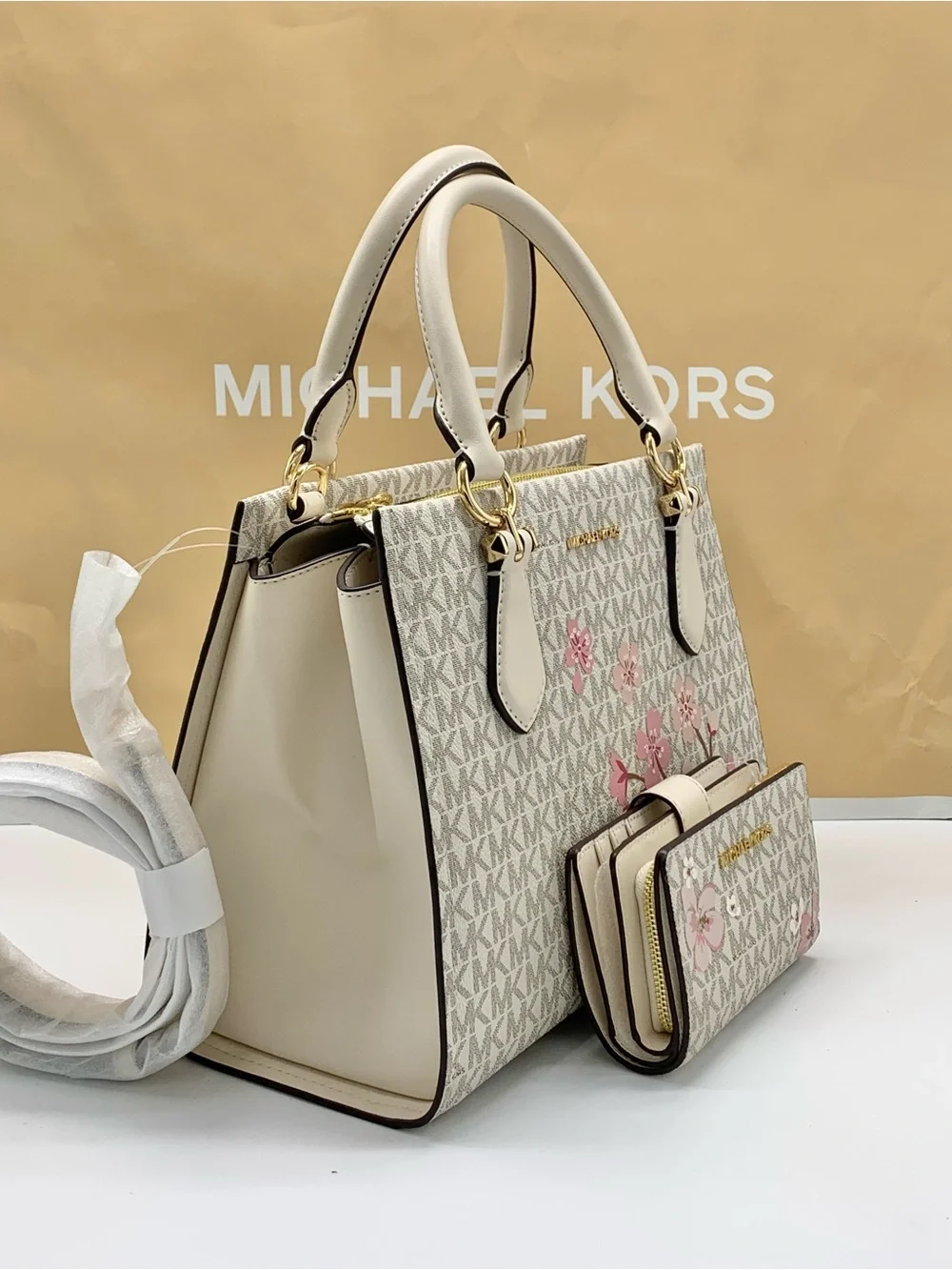 Michael Kors Marilyn Medium Embellished Signature Logo satchel with wallet set